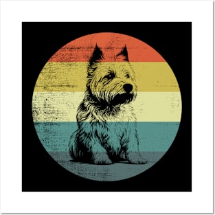 Retro Style West Highland White Terrier Dog Posters and Art